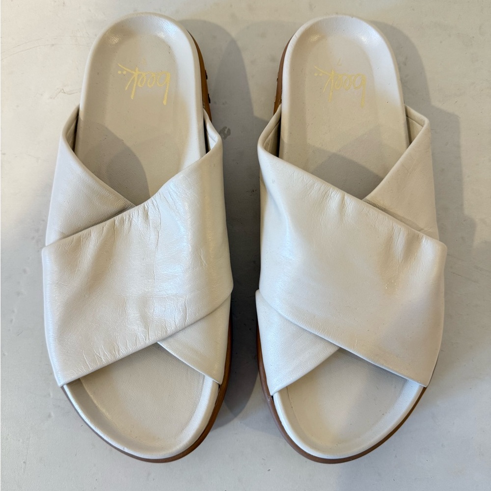 Beek Leather Platform Slide Sandals – Size 7